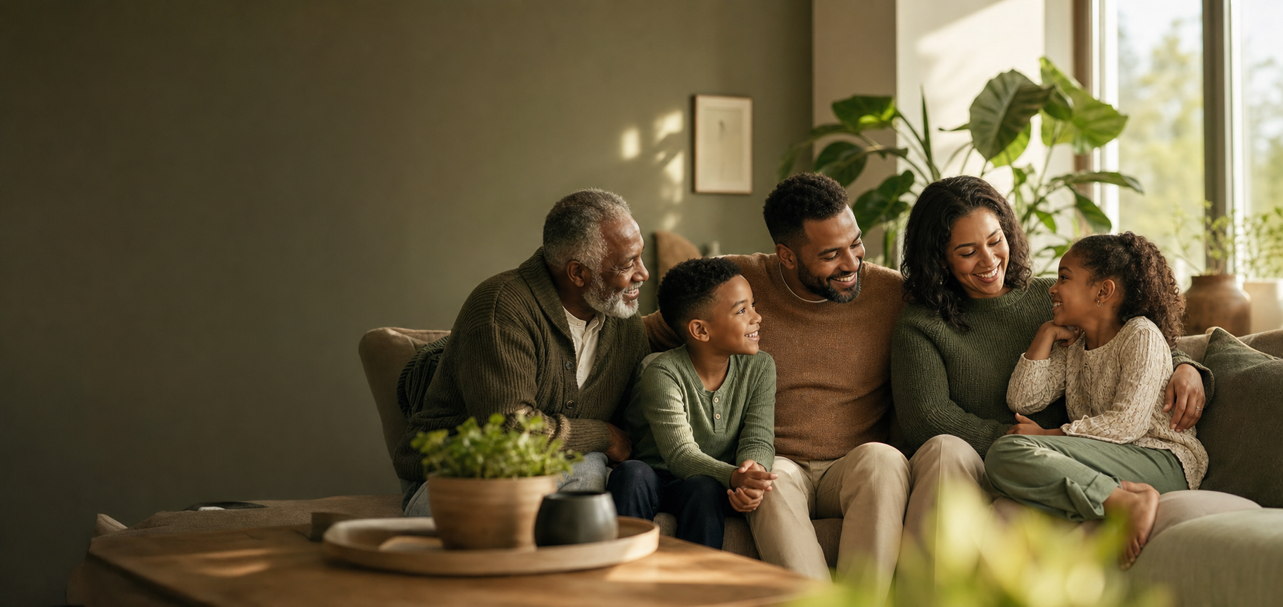 A family planning a long-term future together
