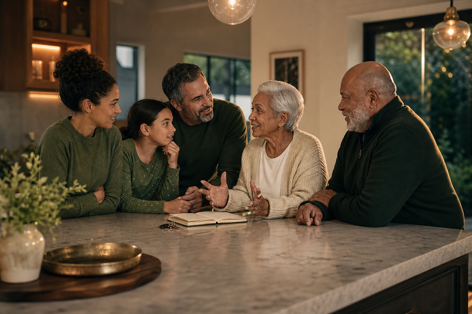 A couple reviewing a household financial plan